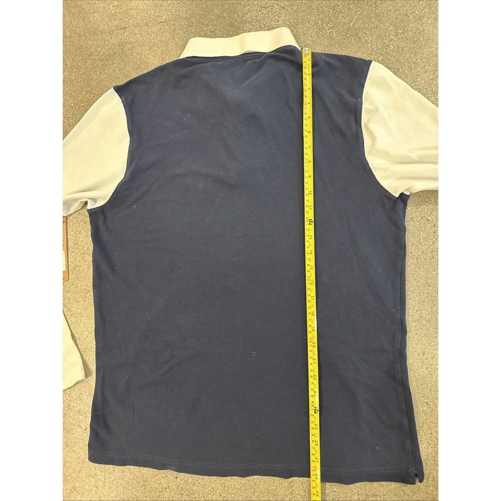 True Religion Polo Shirt Men Tru Navy/White Size XL Rugby Cotton Long Sleeve NWT